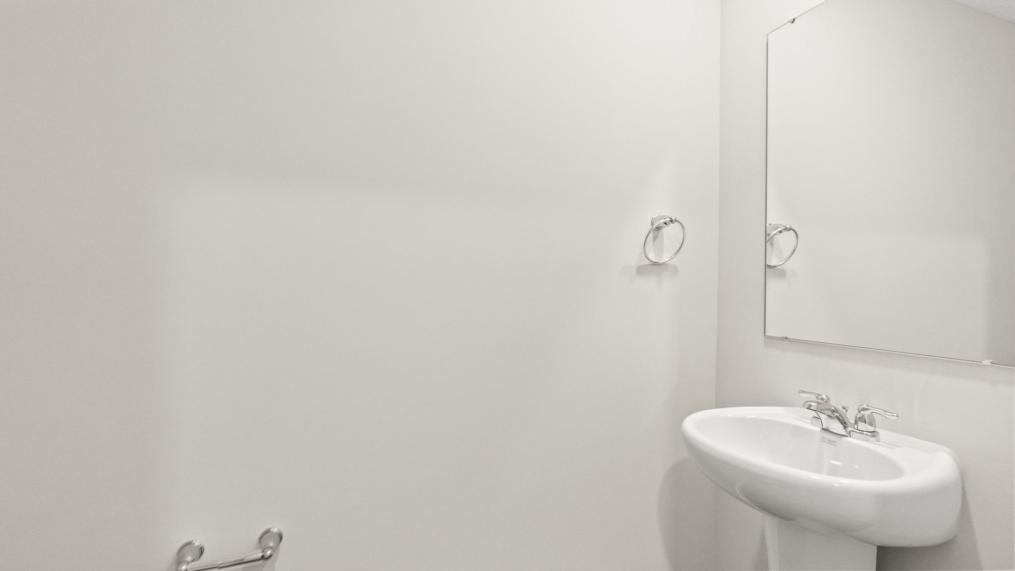 Powder room sink and mirror