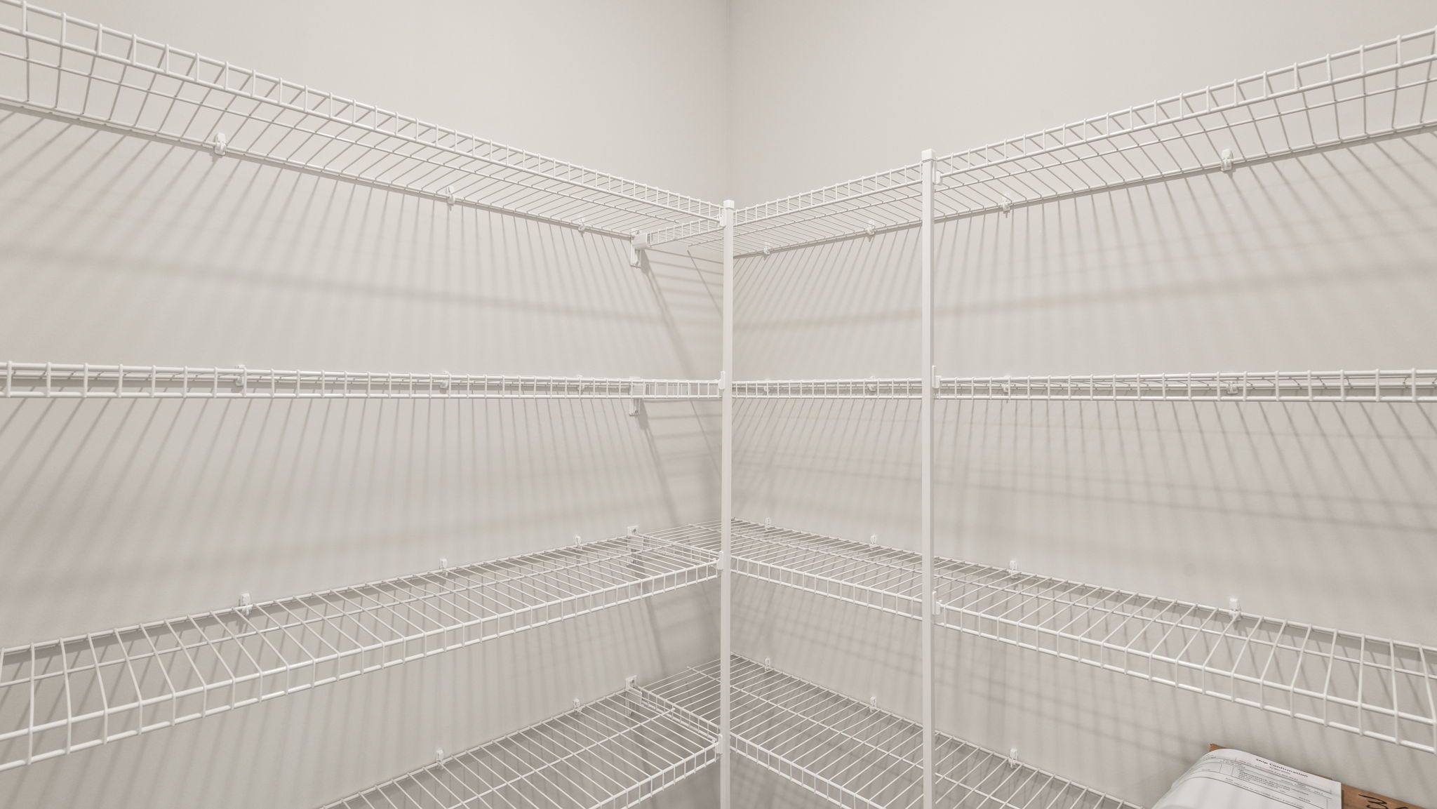 Pantry closet with wire rack shelving