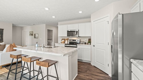 full kitchen and refrigerator