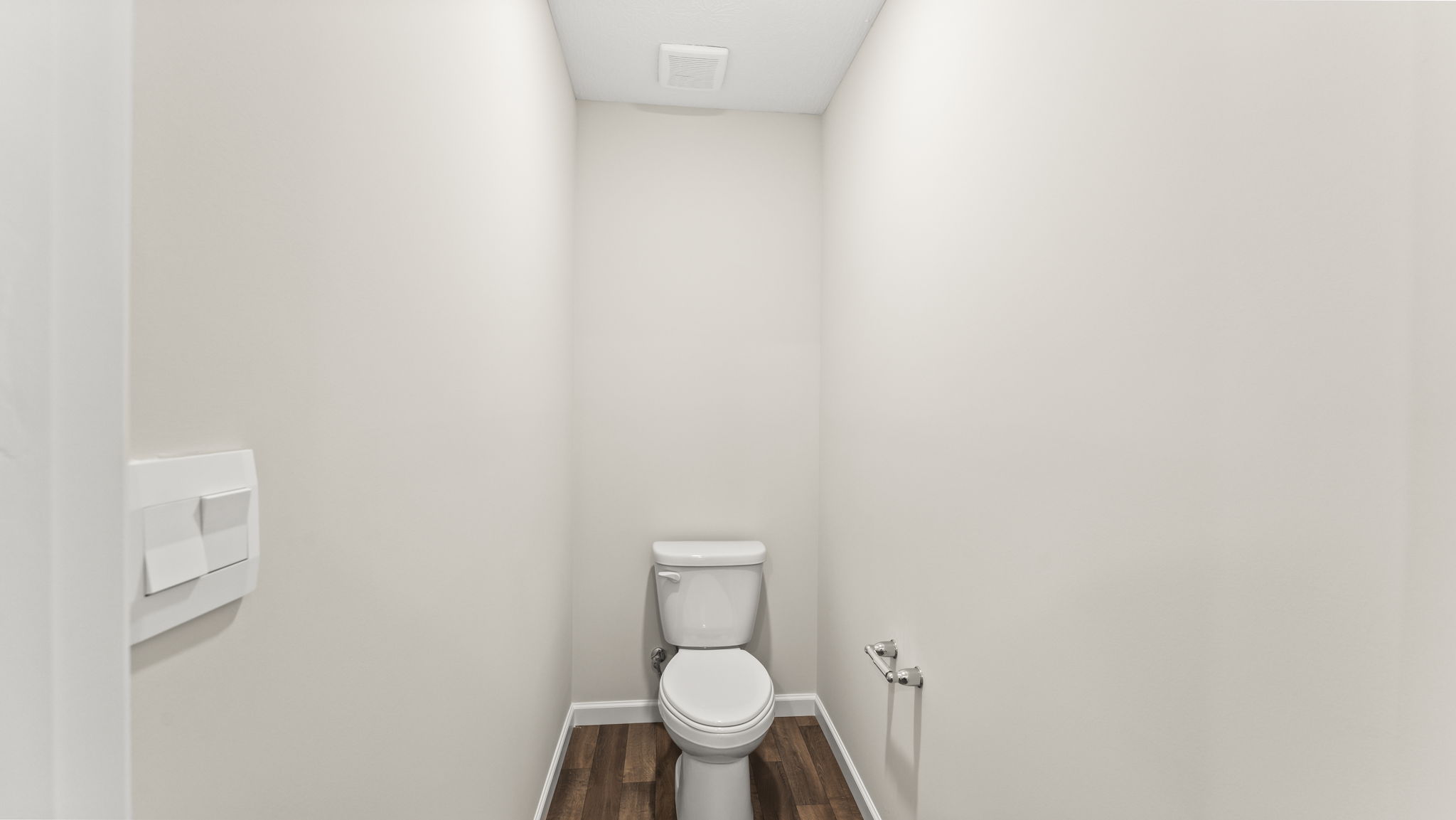 Separate door for toilet.