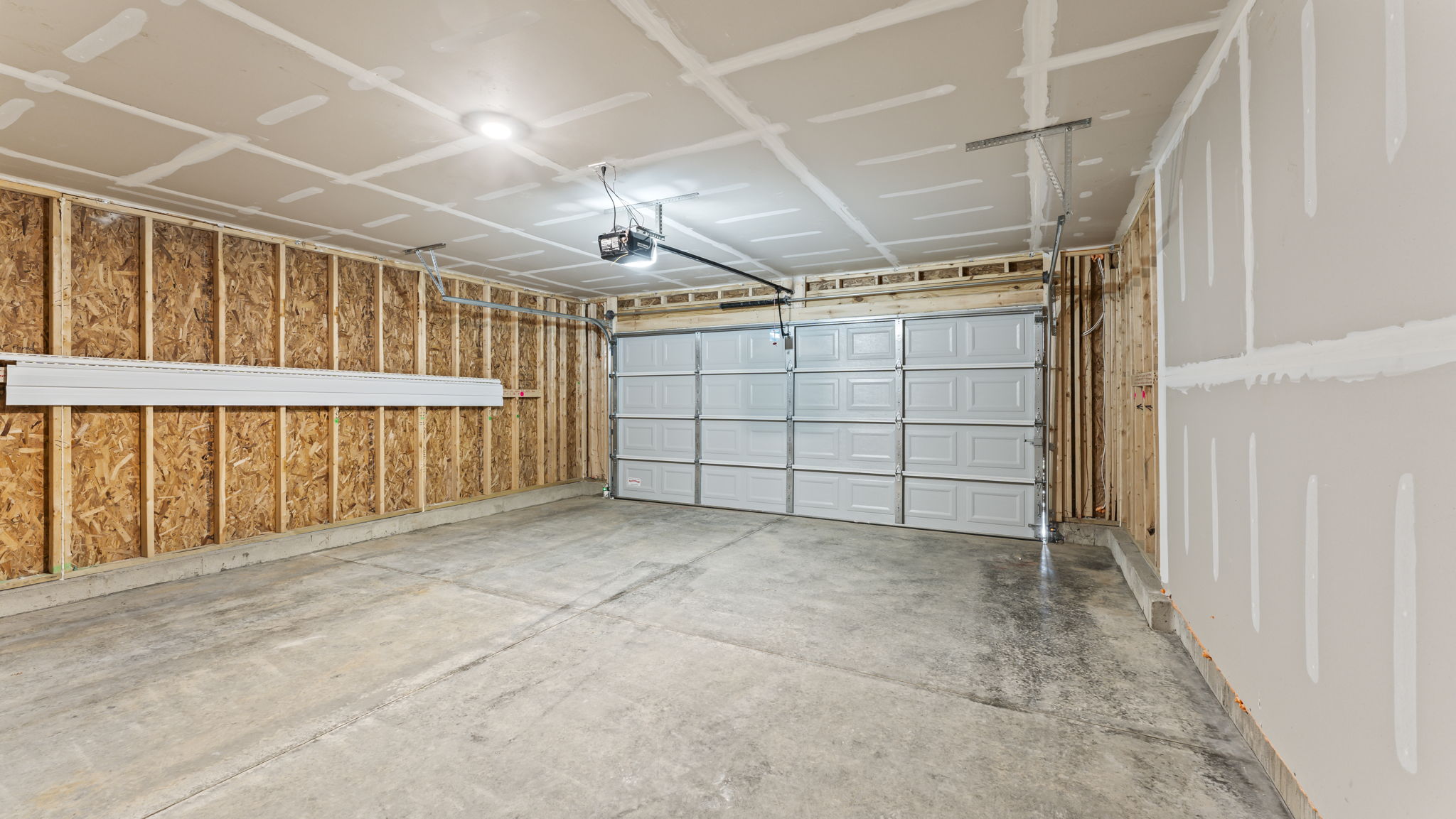 Large two car garage.
