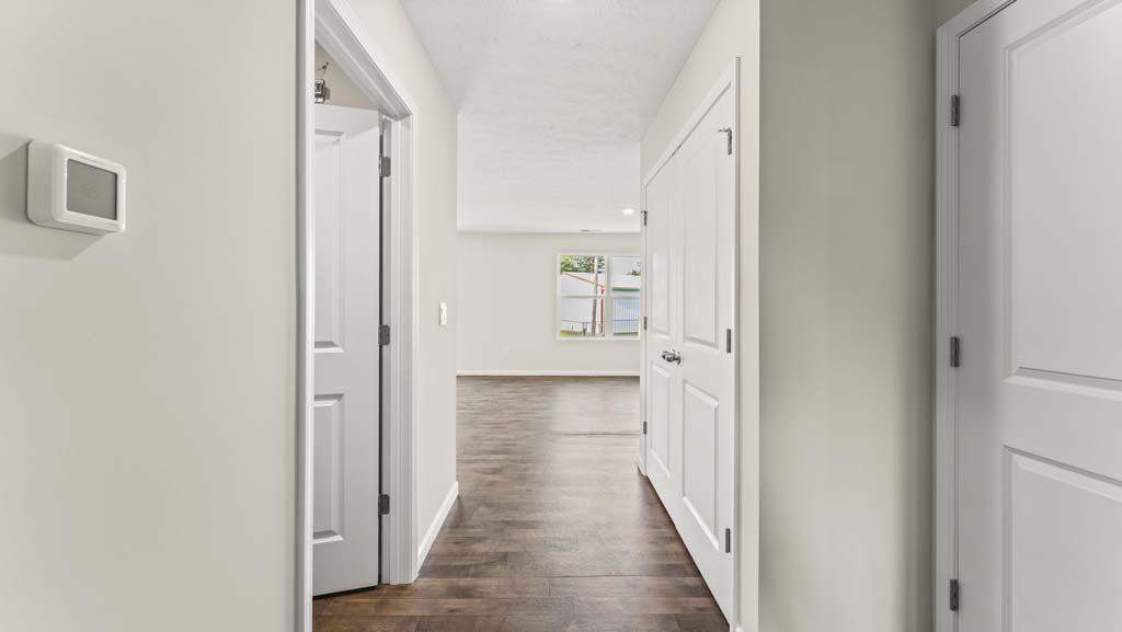 Hallway view of living room.
