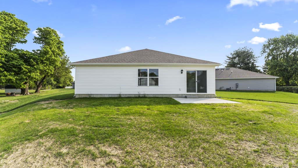 Rear exterior view of home.