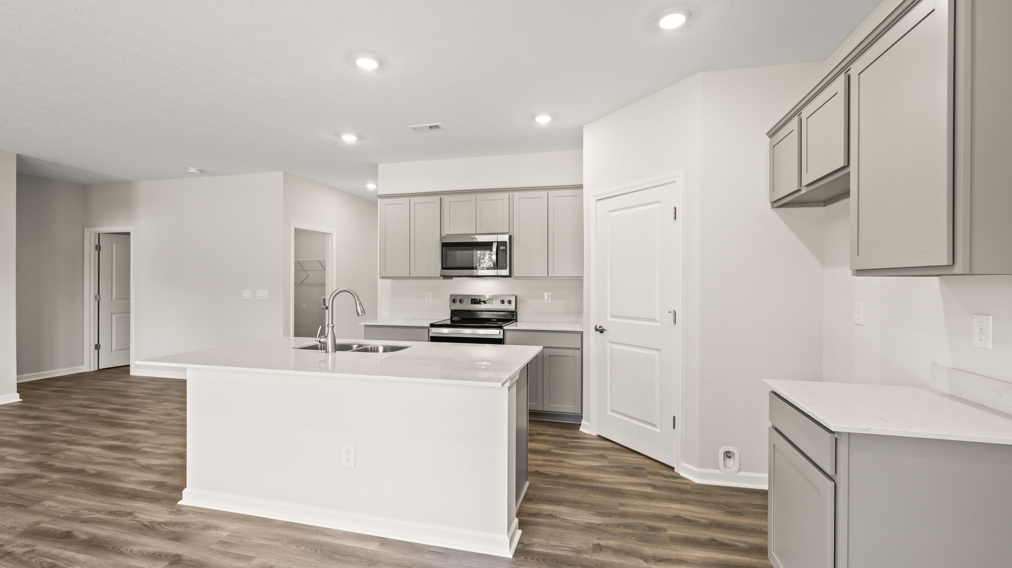 Full view of kitchen and pantry