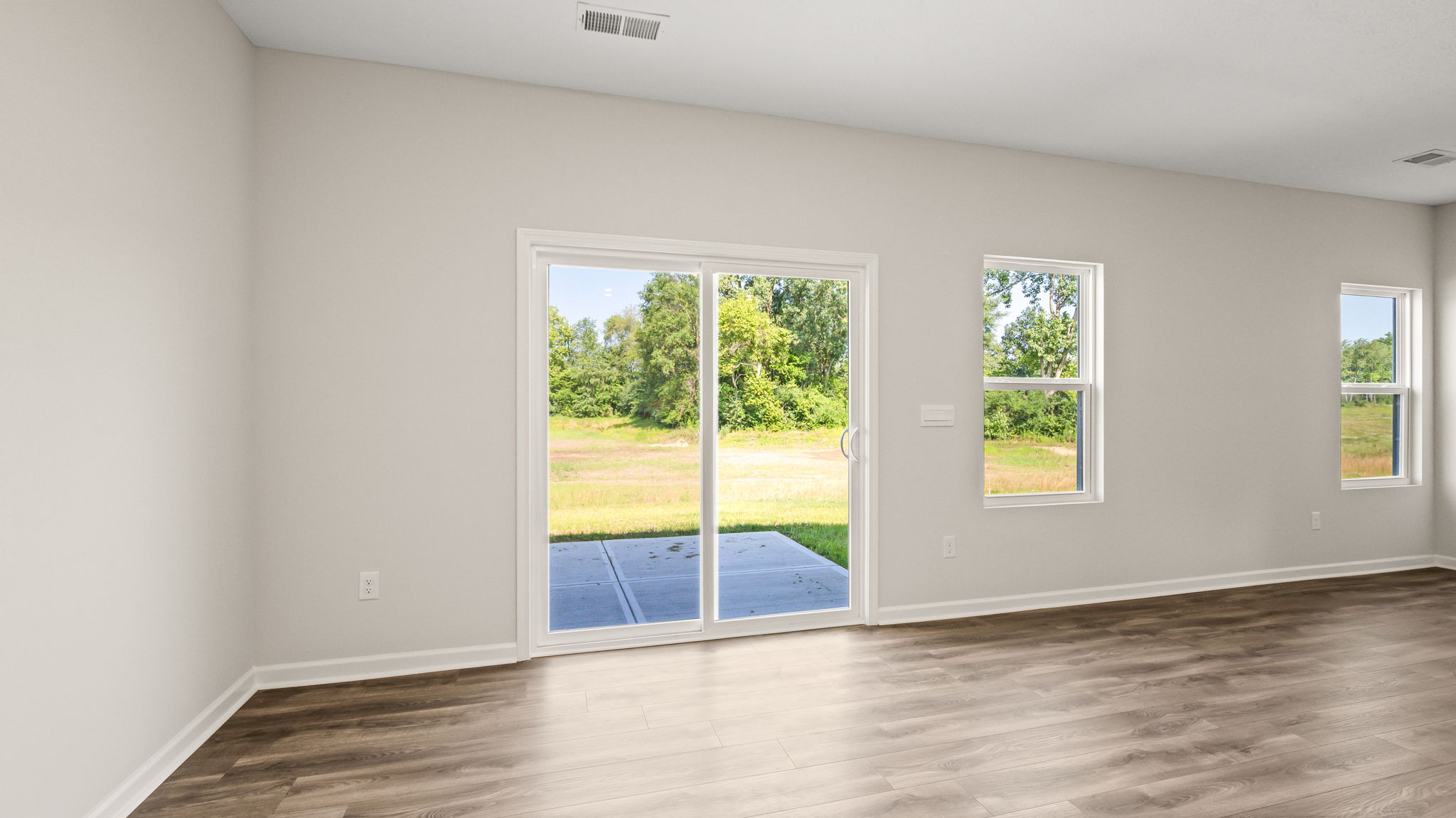 Dining area with view of sliding door to backyard