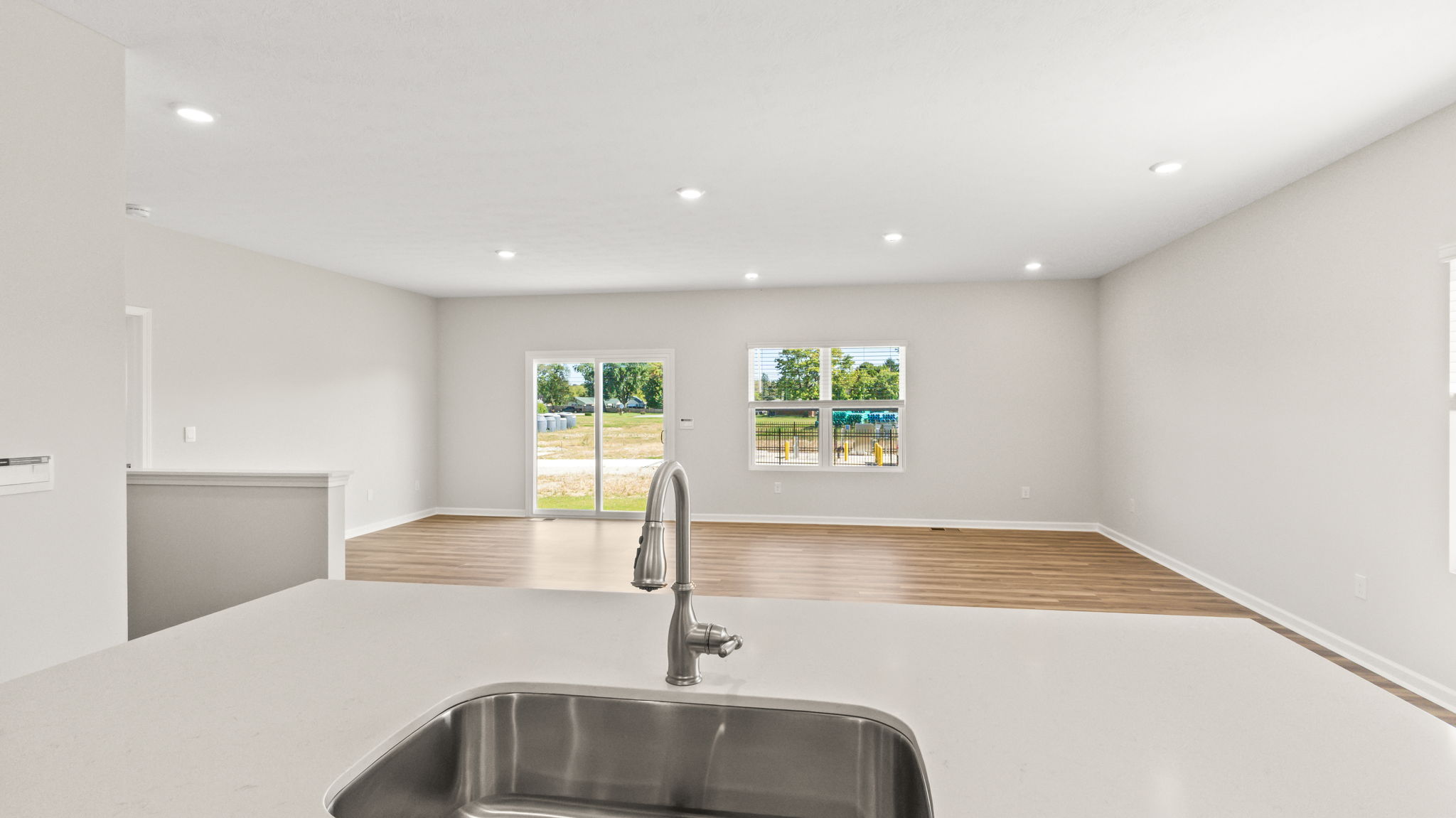 Closeup of kitchen island