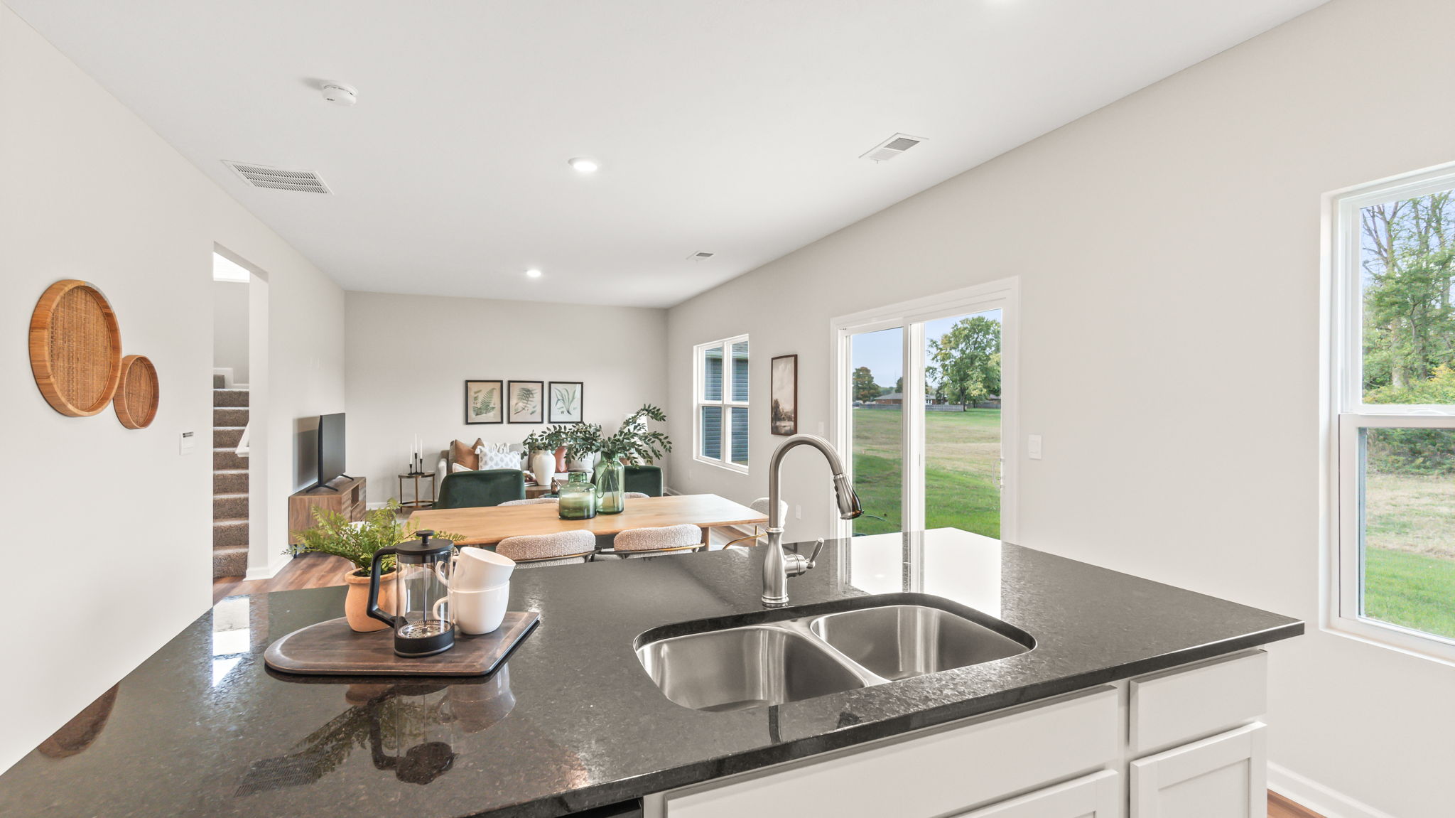Closeup of kitchen island