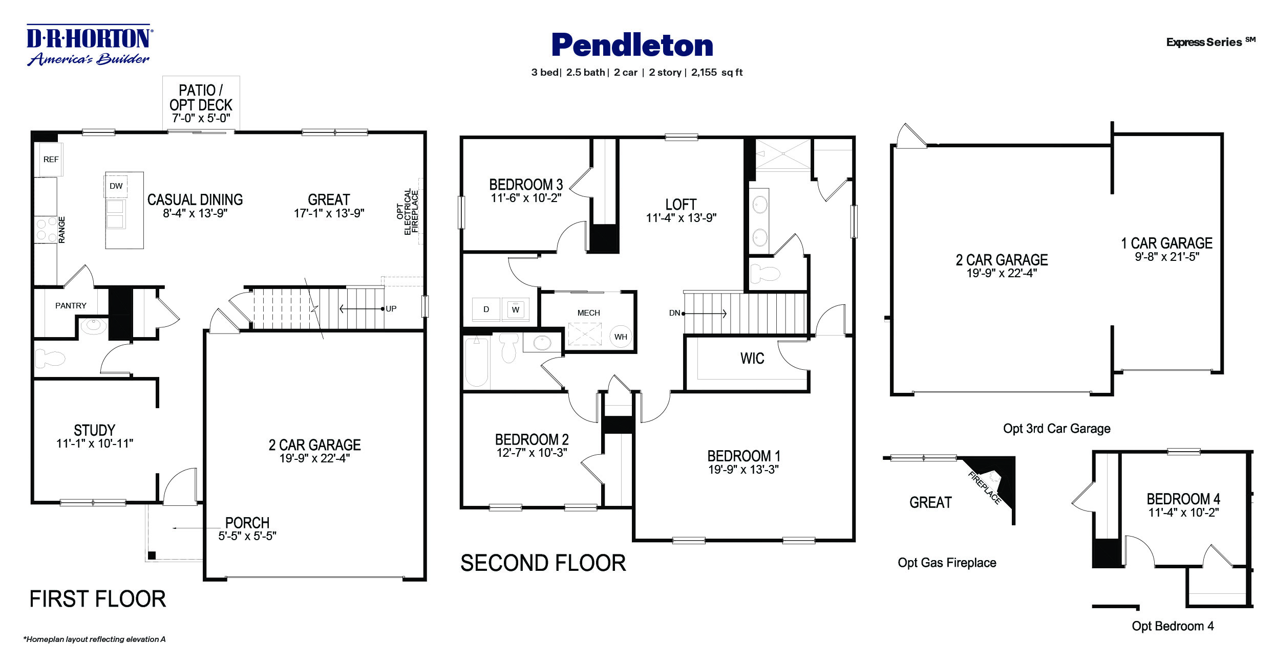 Black and white technical drawing of a pendleton pan home