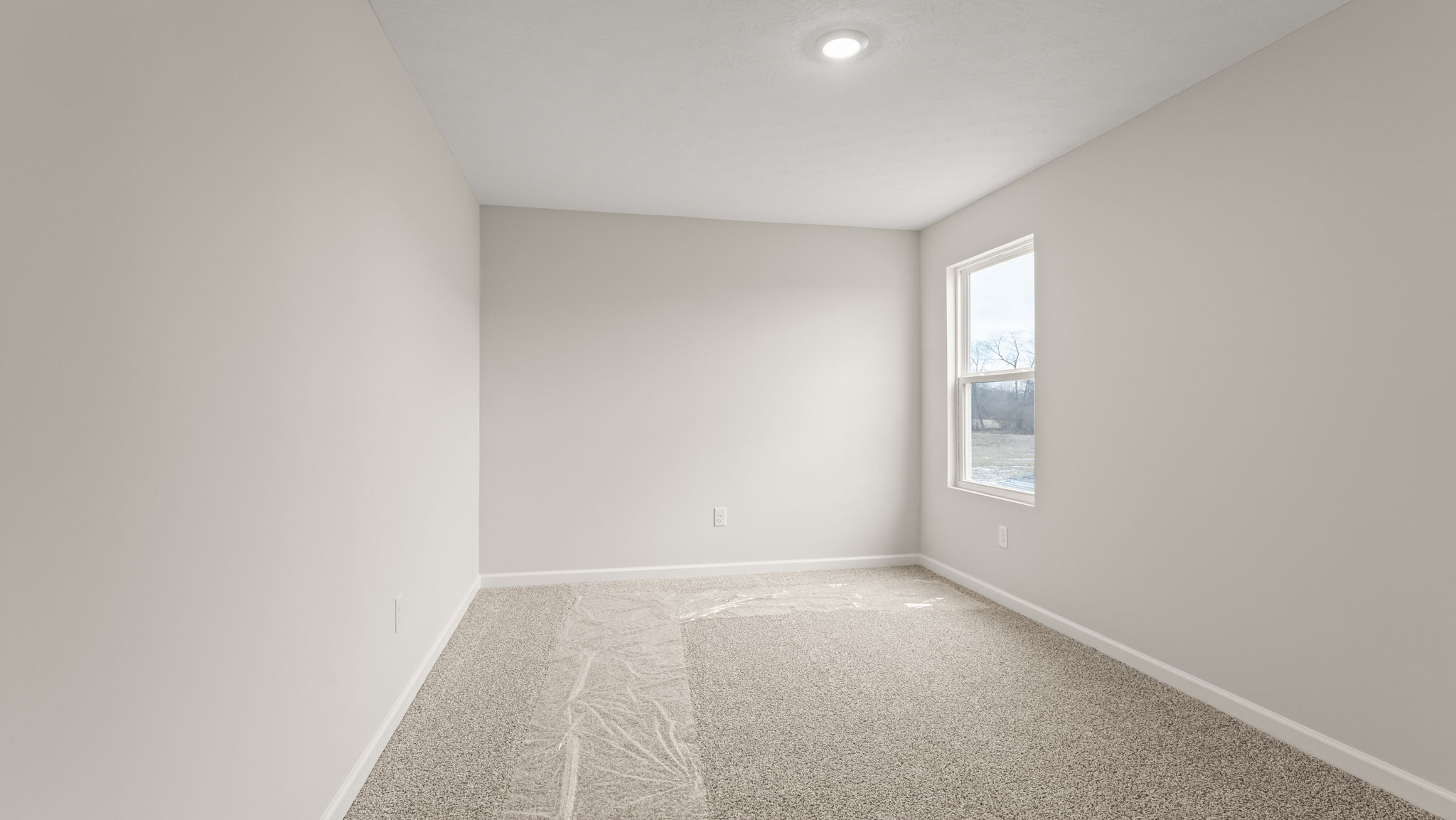 Carpeted bedroom with window