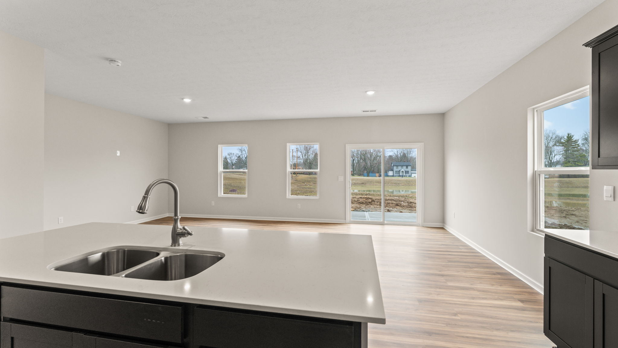 Closeup of kitchen island