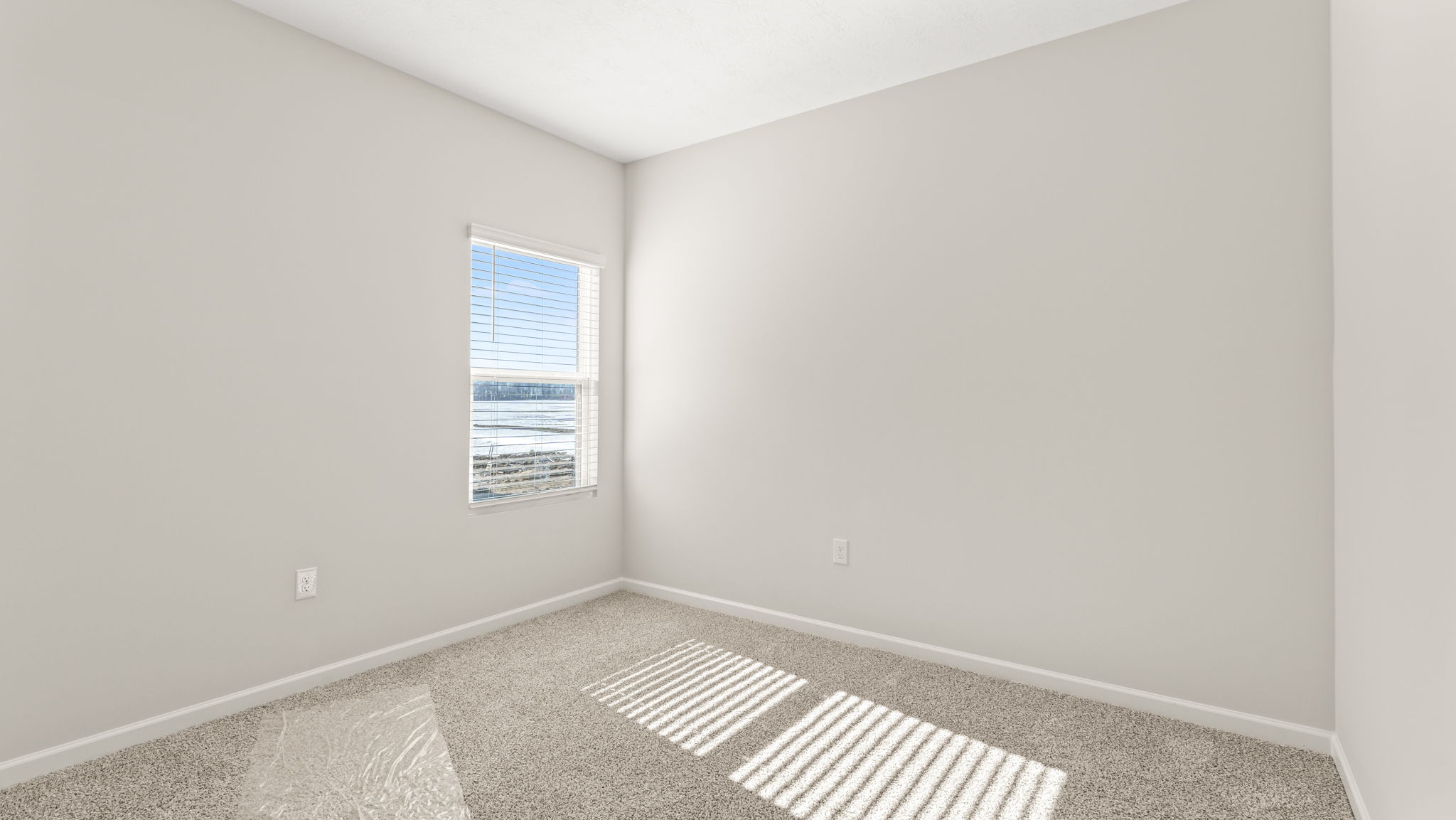 Carpeted bedroom with window