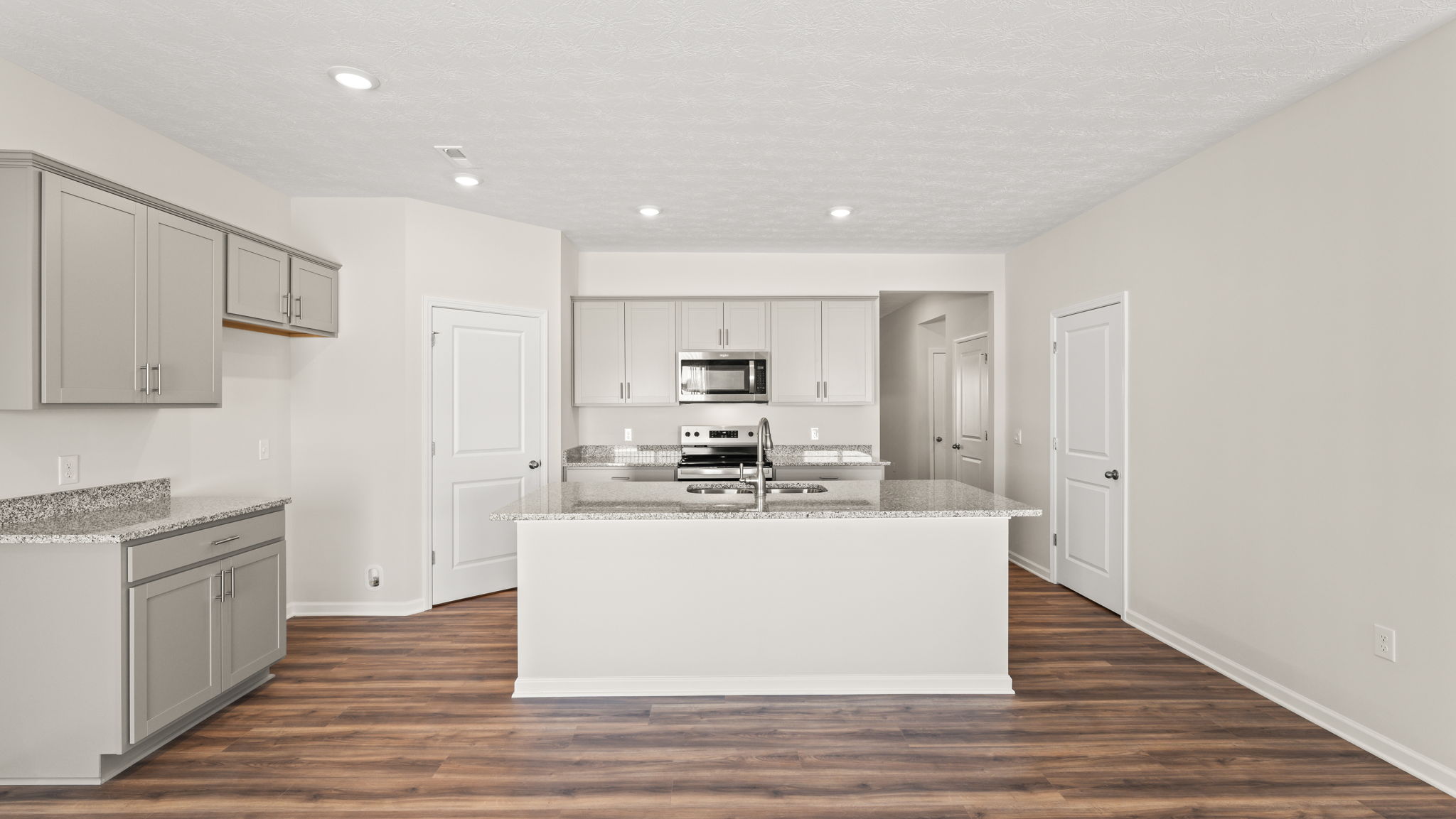 Wide angle image of kitchen