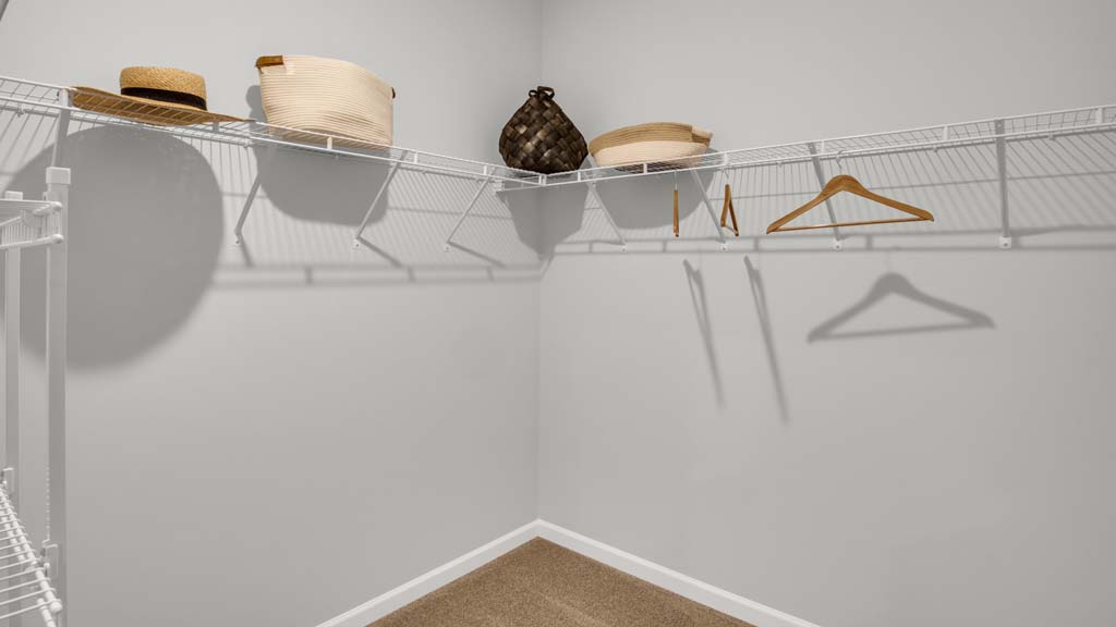 walk-in closet and amble storage.