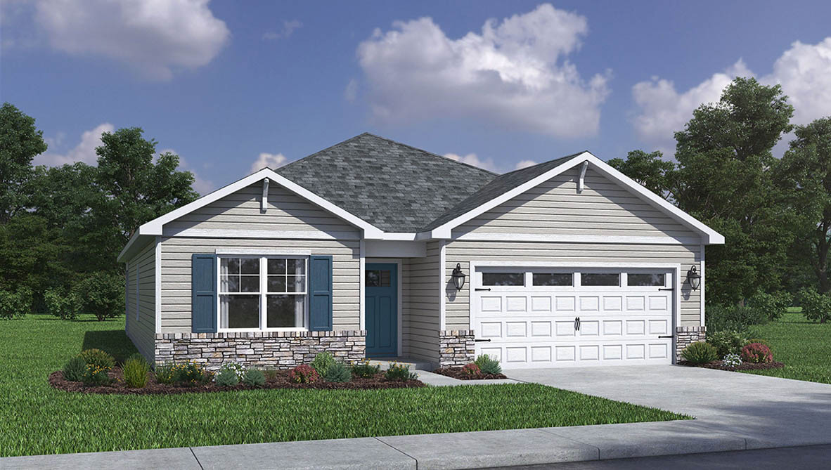 Exterior rendering of a Chatham plan home with elevation A