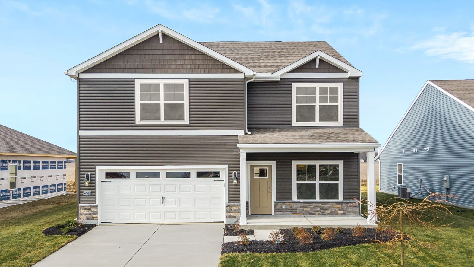 Exterior of 2936 Hoying Dr, which is built from the Bridgeport plan