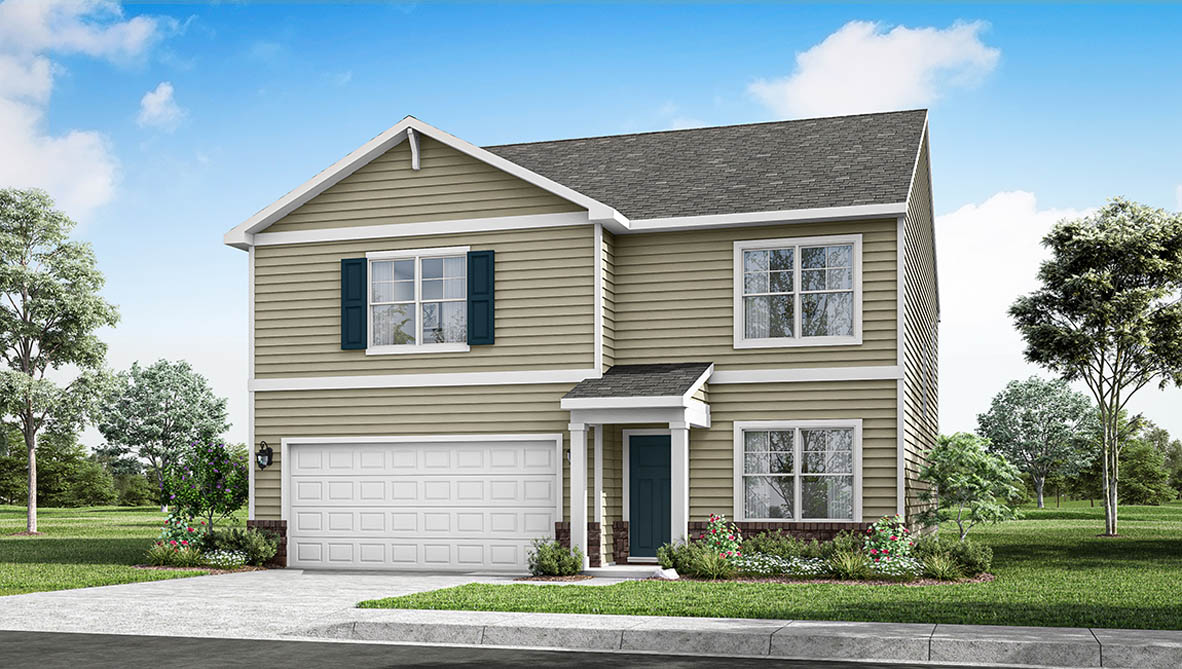 Exterior rendering of a Bridgeport Plan Home with A elevation