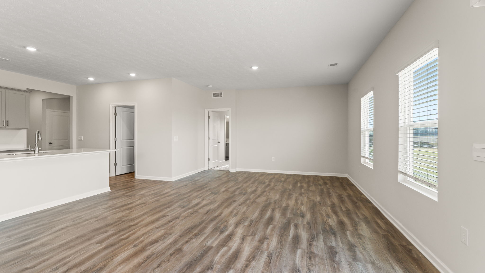 Great room and kitchen.