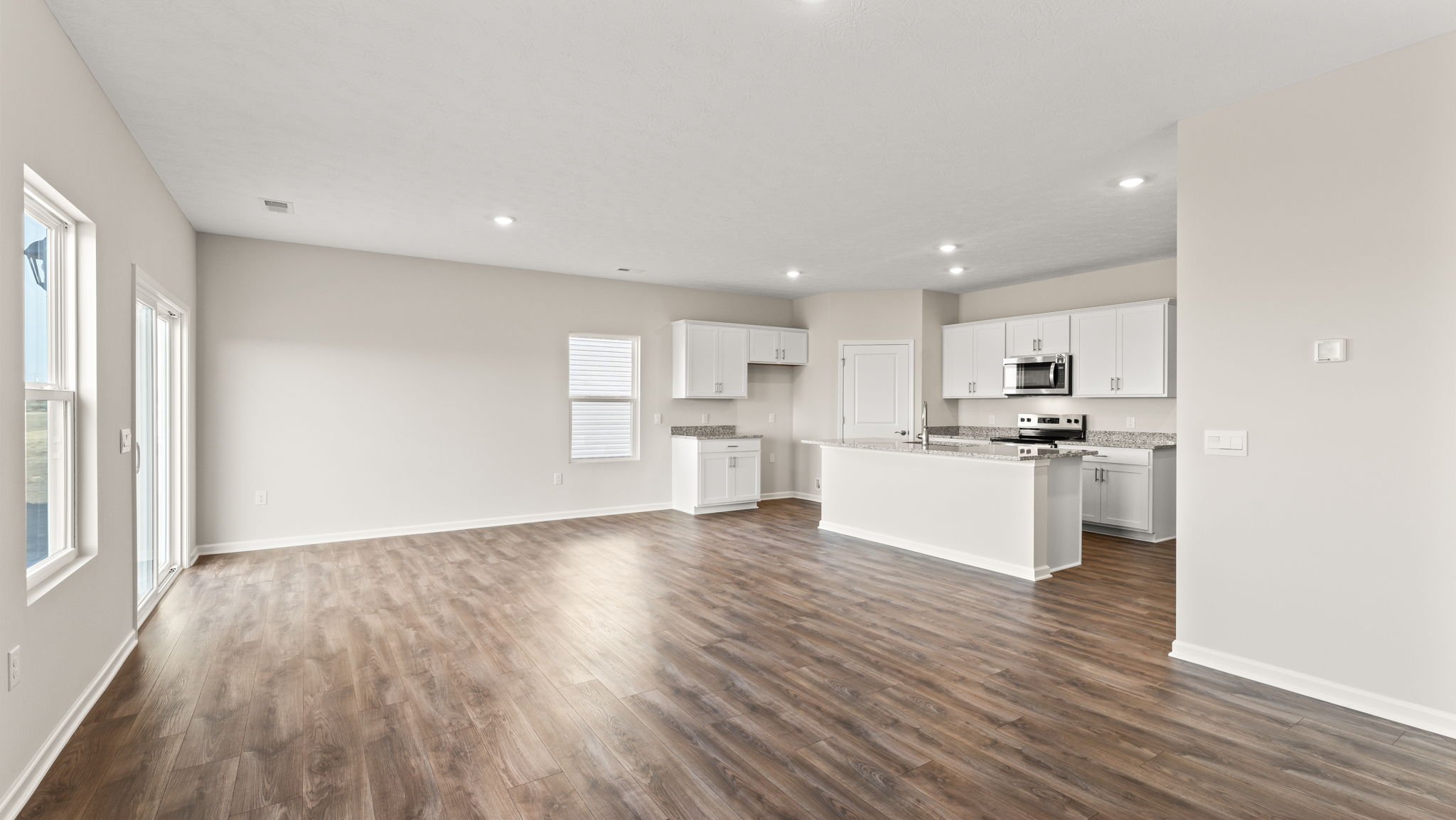 Three-quarter view of great room