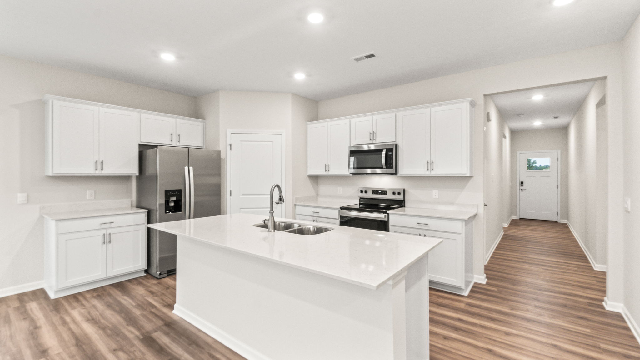 Wide angle of kitchen