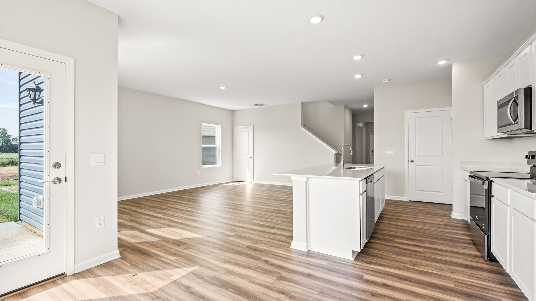 Side view of kitchen from dining area