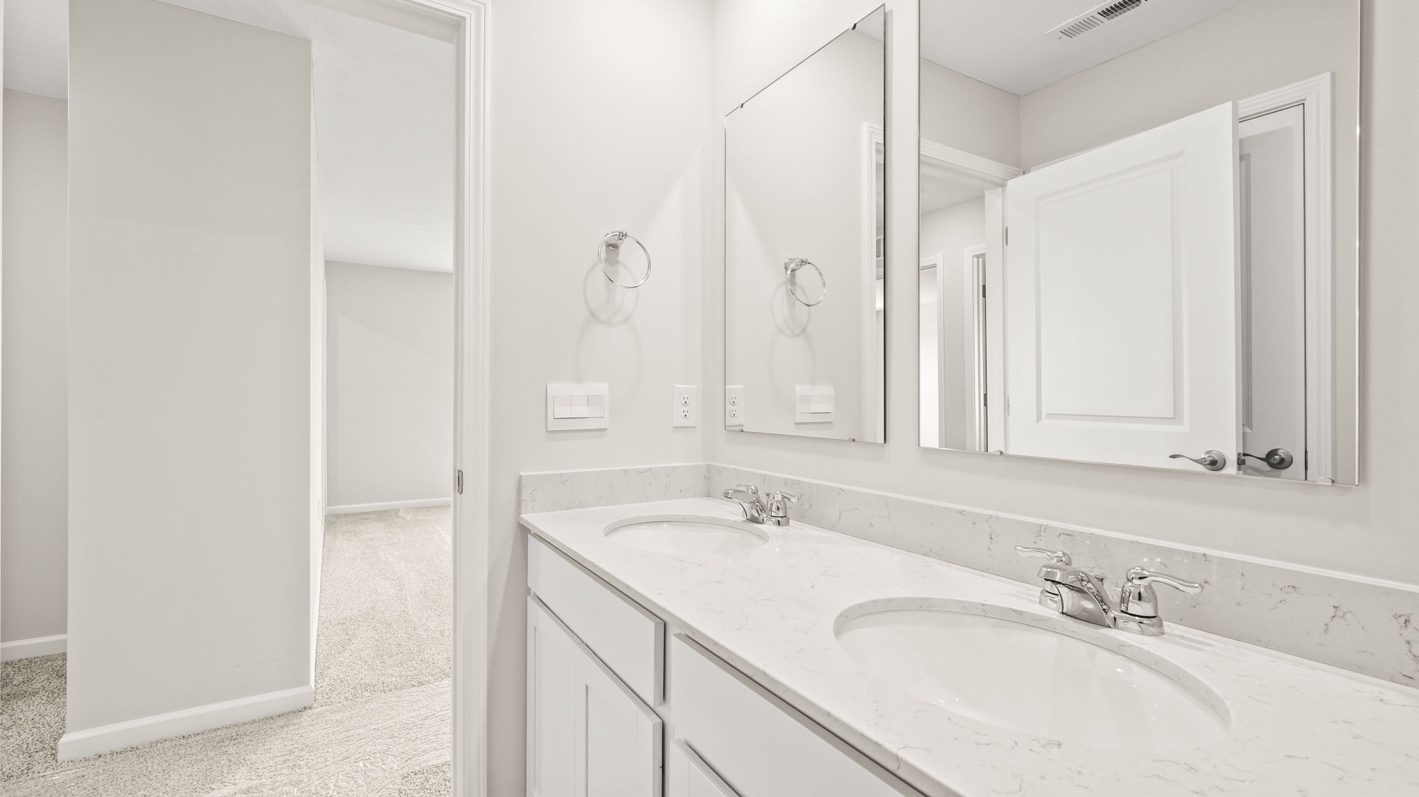 Closeup of dual vanity sink