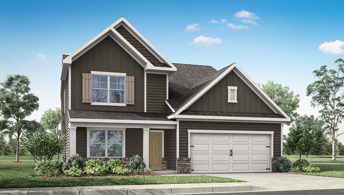 Exterior rendering of a Salem plan home with M elevation