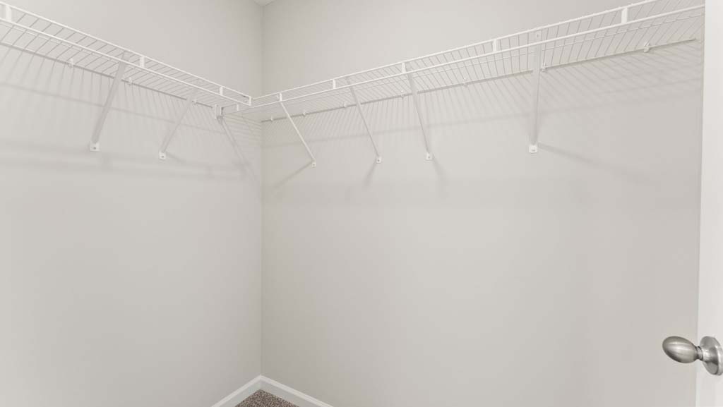Walk-in closet with wire shelving