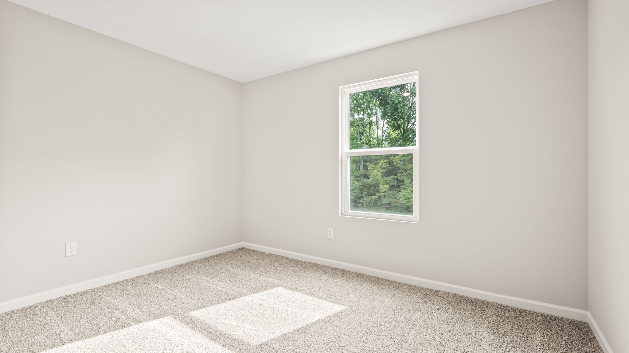 Carpeted bedroom with window