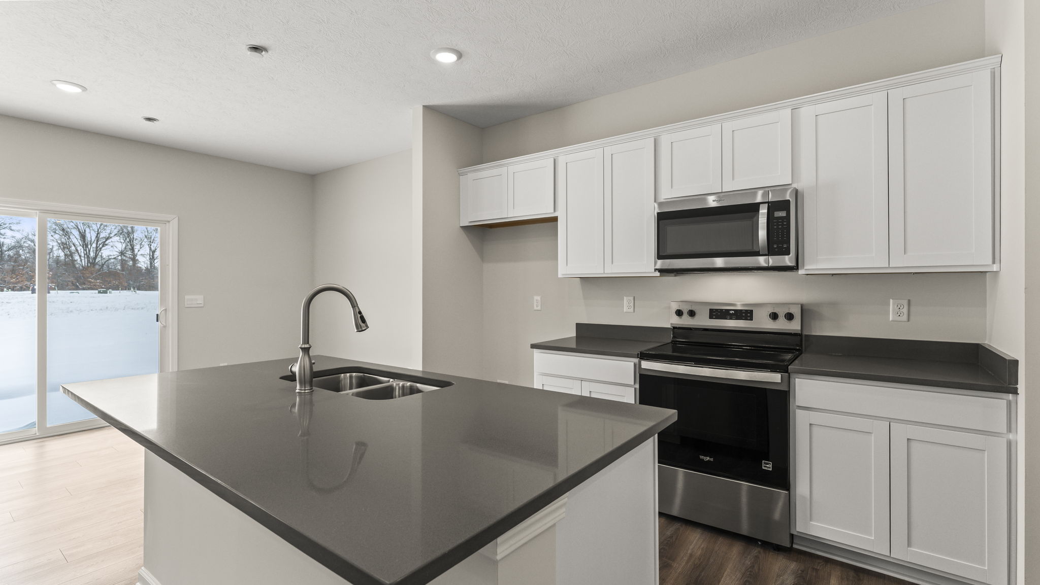 Closeup of kitchen island