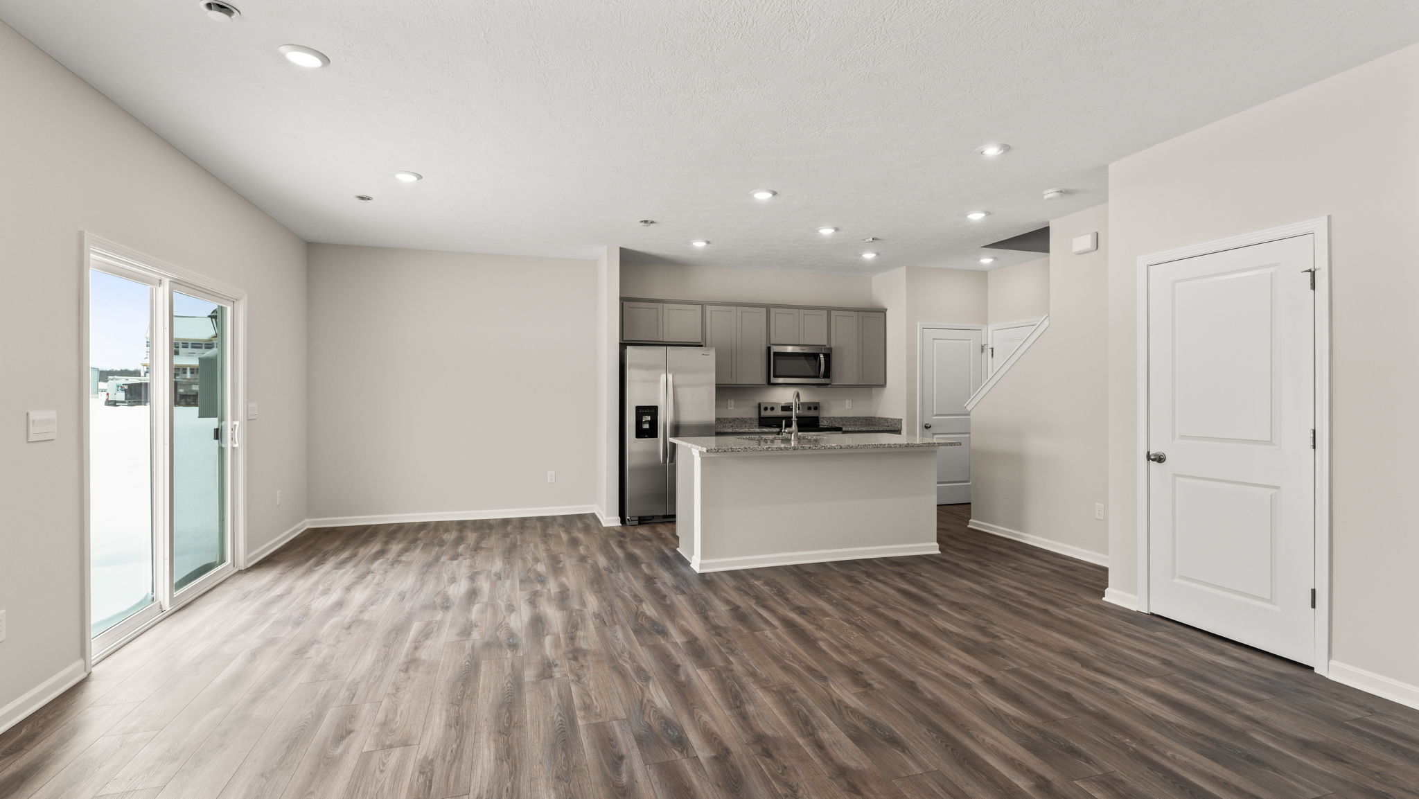 Wide shot of the kitchen