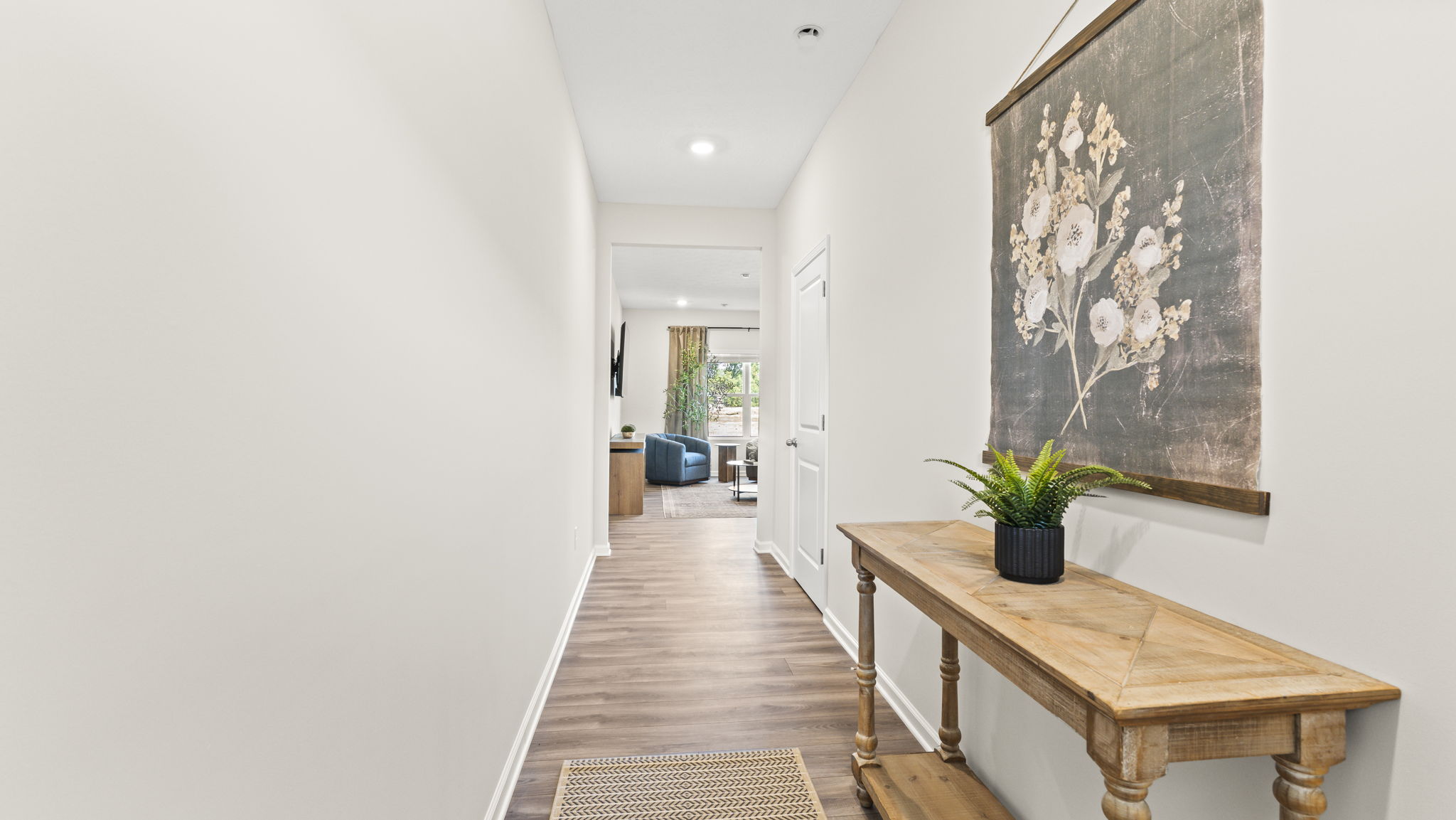 Hallway looking into living room