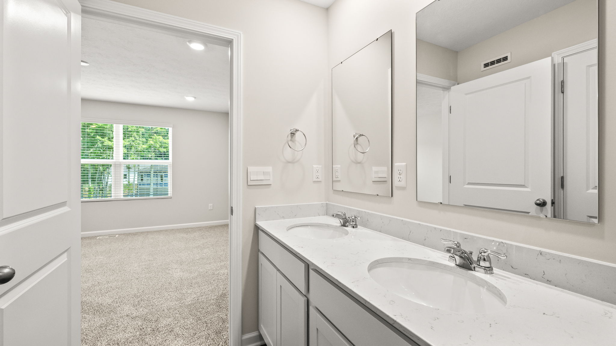 Double mirror  and double sink vanity