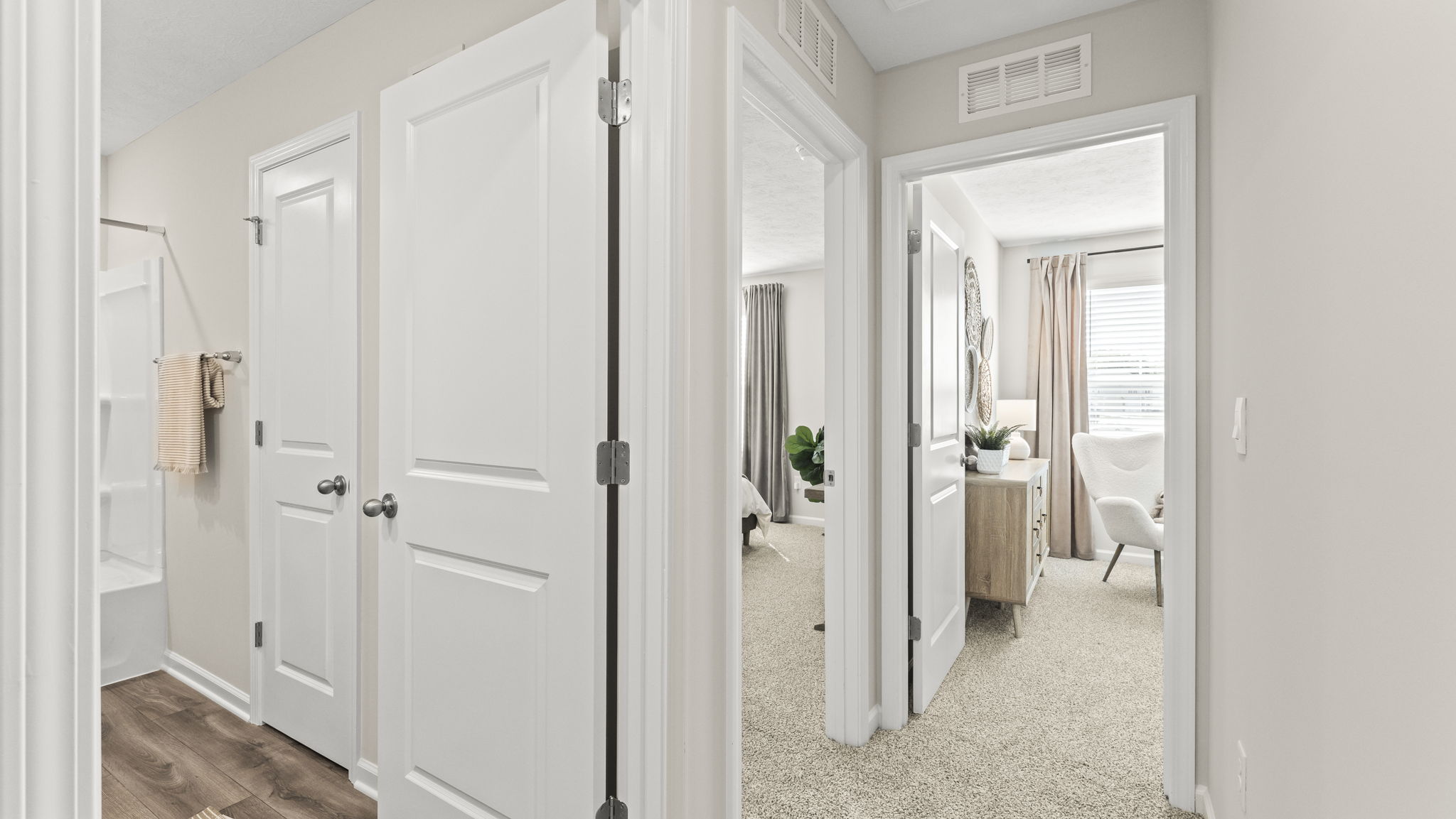 Upstairs hallway looking into the bedrooms