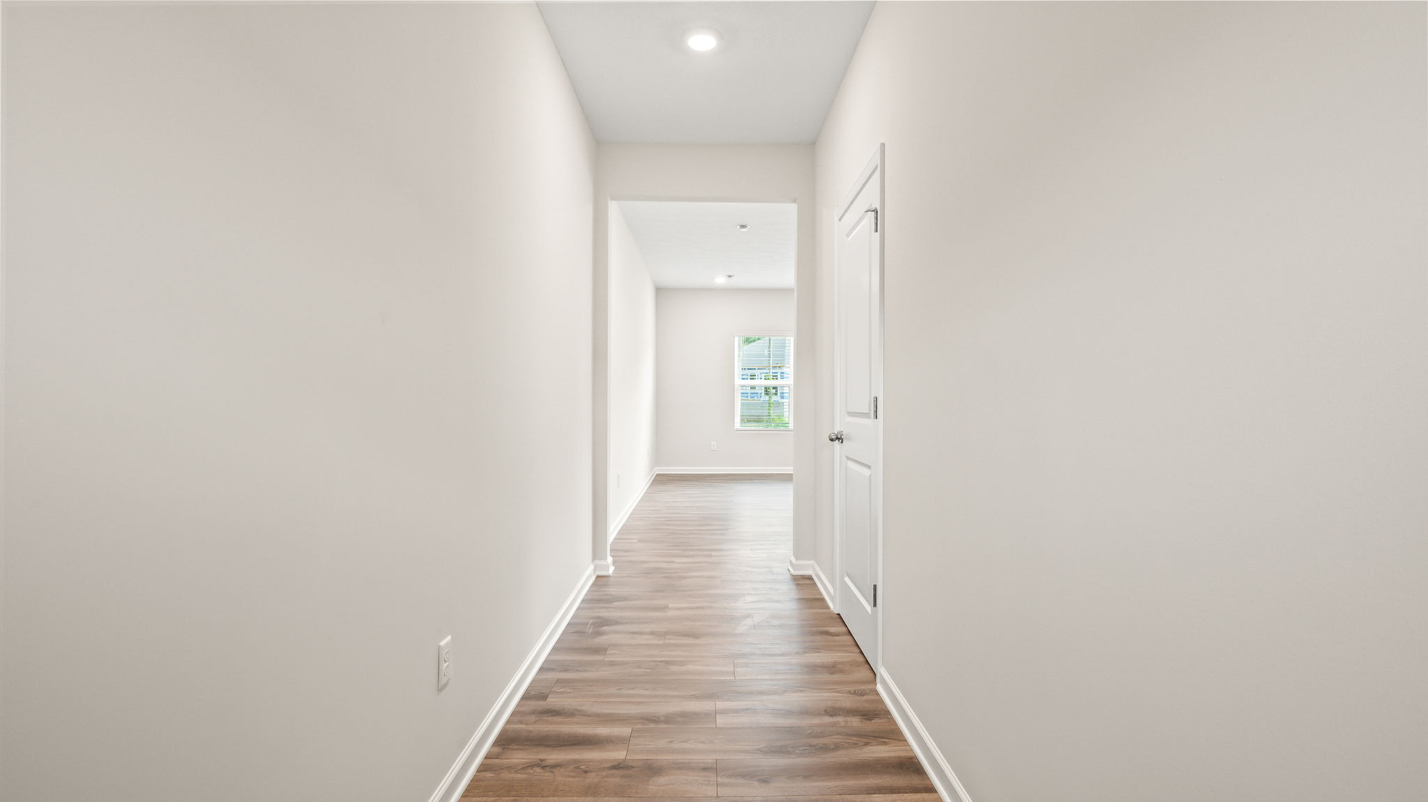 Hallway corridor leading to great room