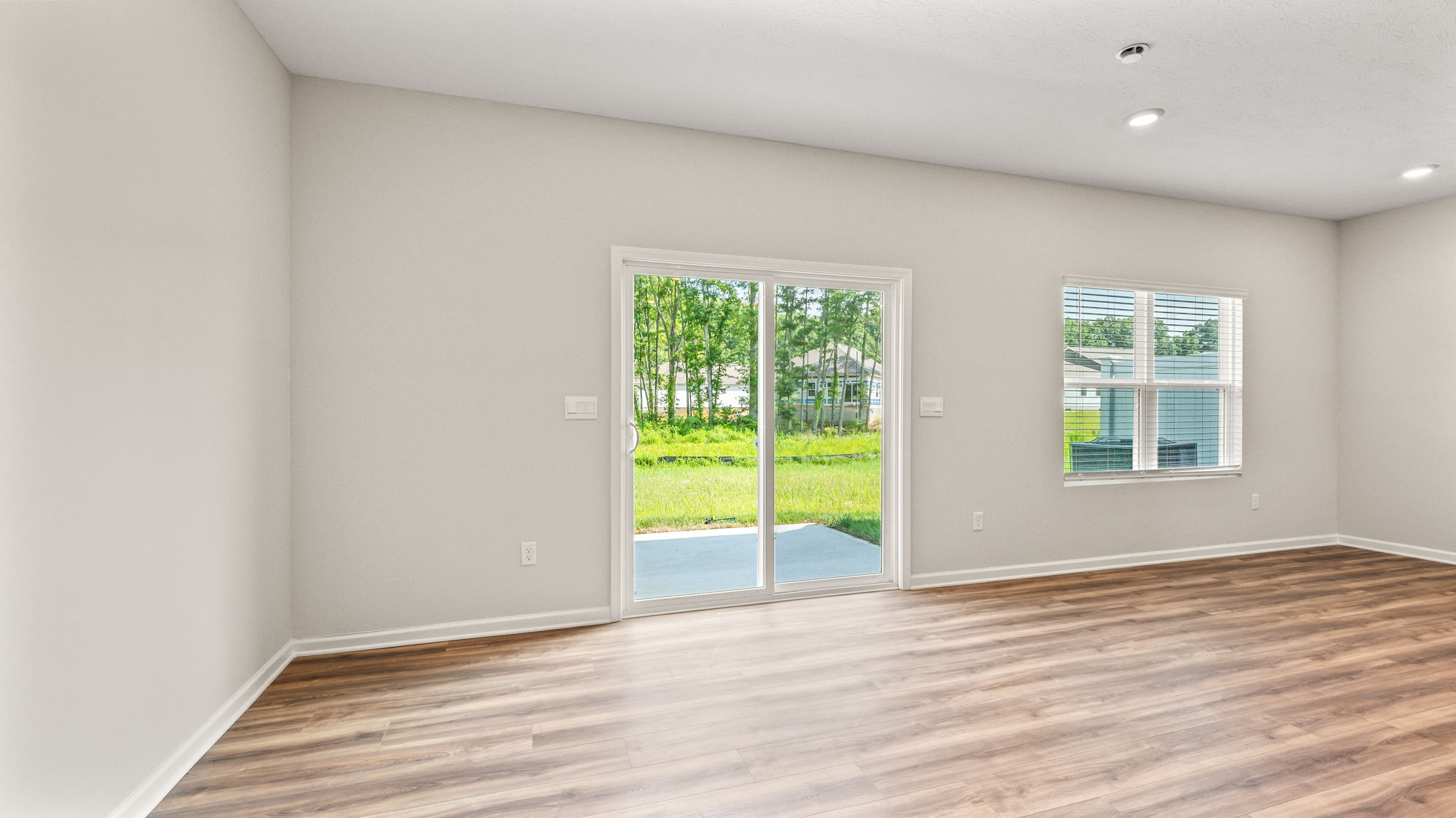 Living room leading to backyard