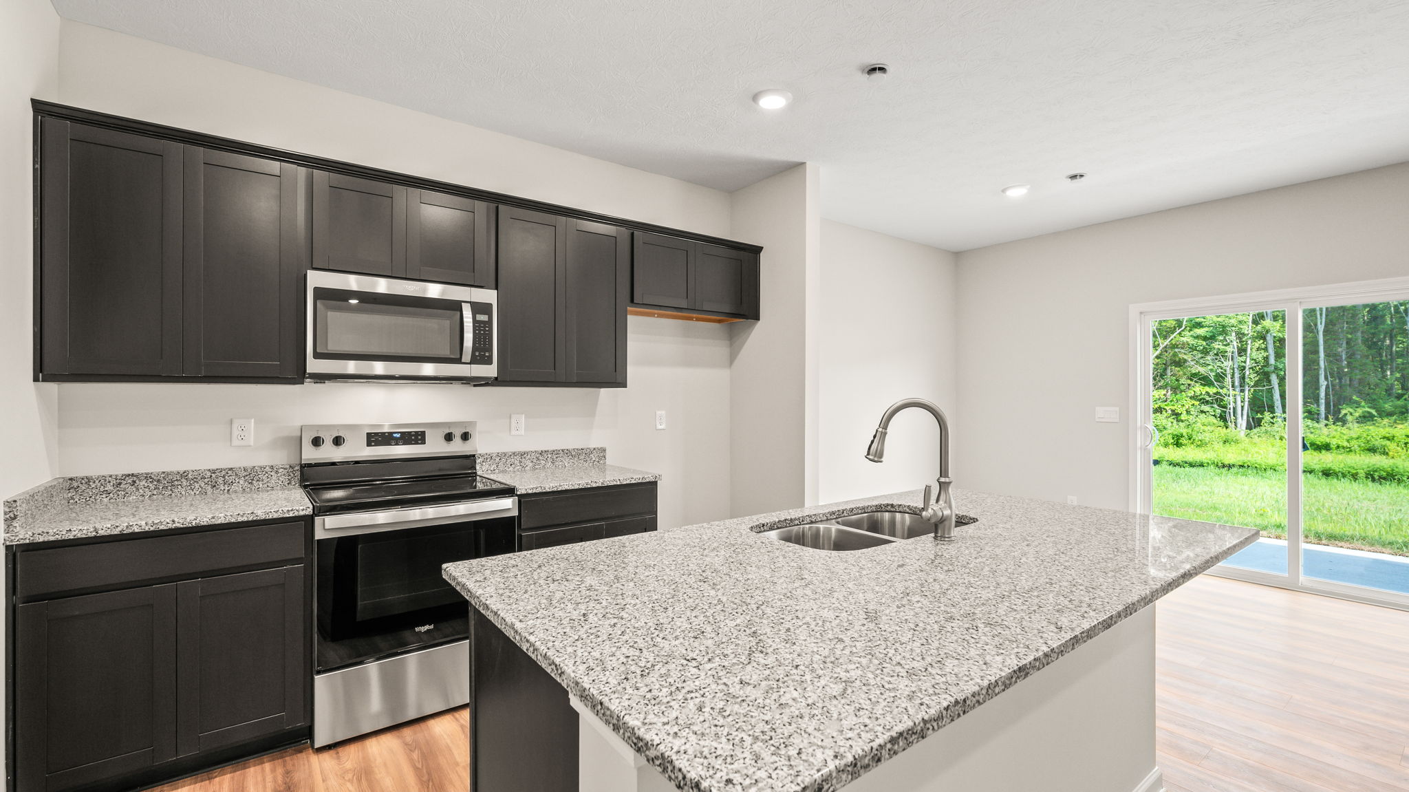Closeup of kitchen island