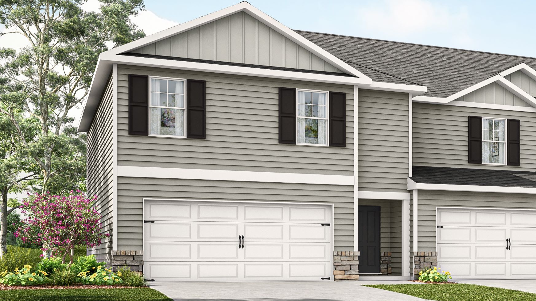Exterior rendering of a Portsmouth plan townhome