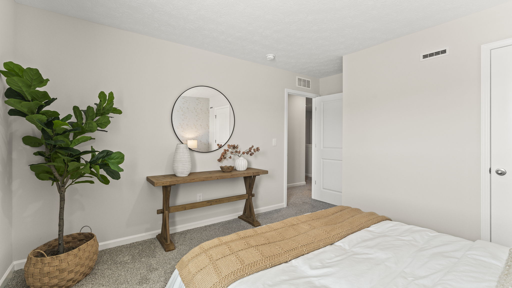 Bedroom with earthy tones