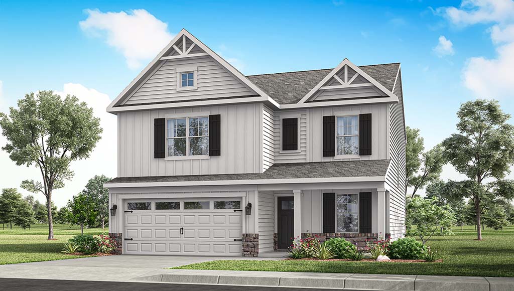 Rendering of a Bellamy plan home wth a L2 elevation.