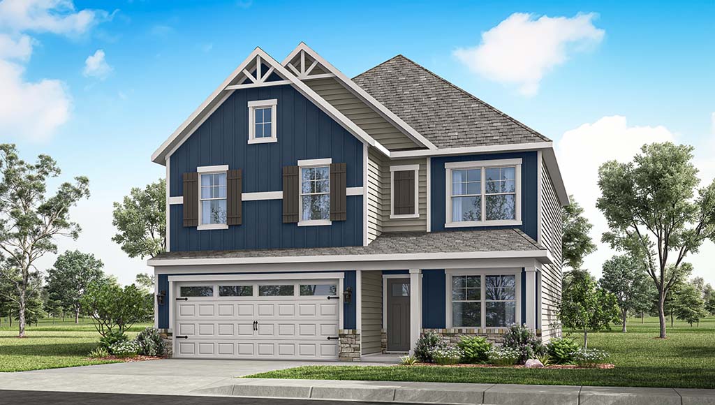 Bellamy exterior rendering with M elevation