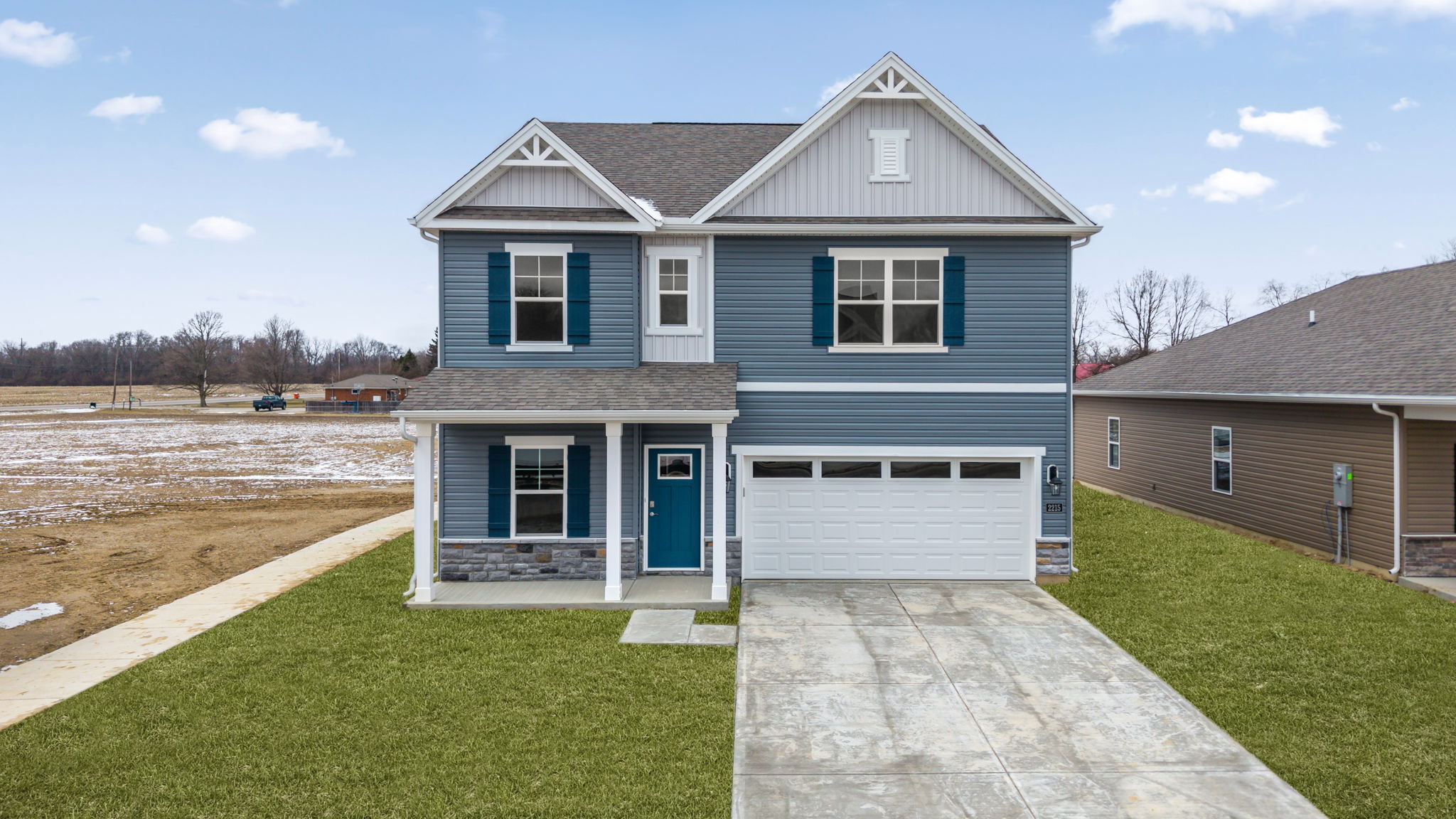 Exterior of a holcombe plan home