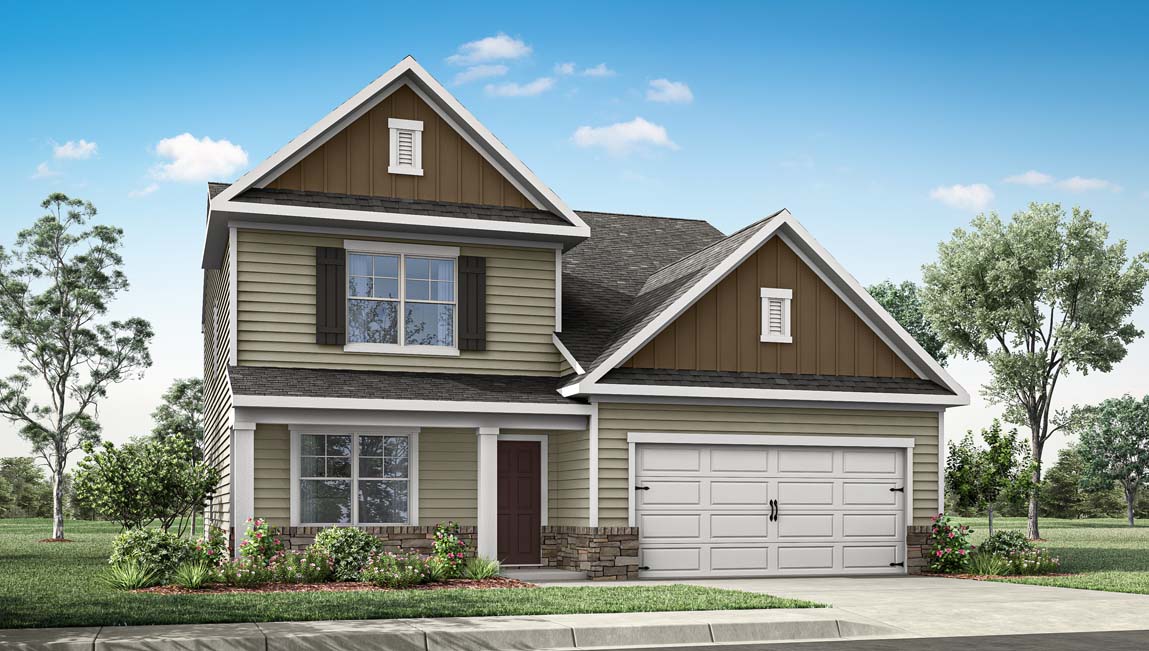 Exterior rendering of a salem plan home with elevation L