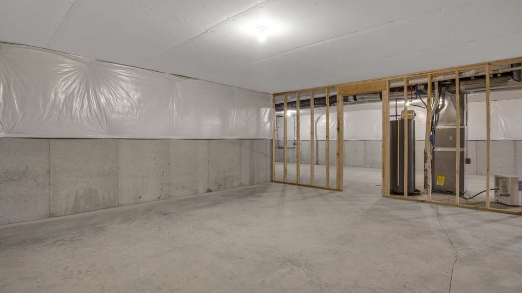 View of part of basement behind the mechanical systems.