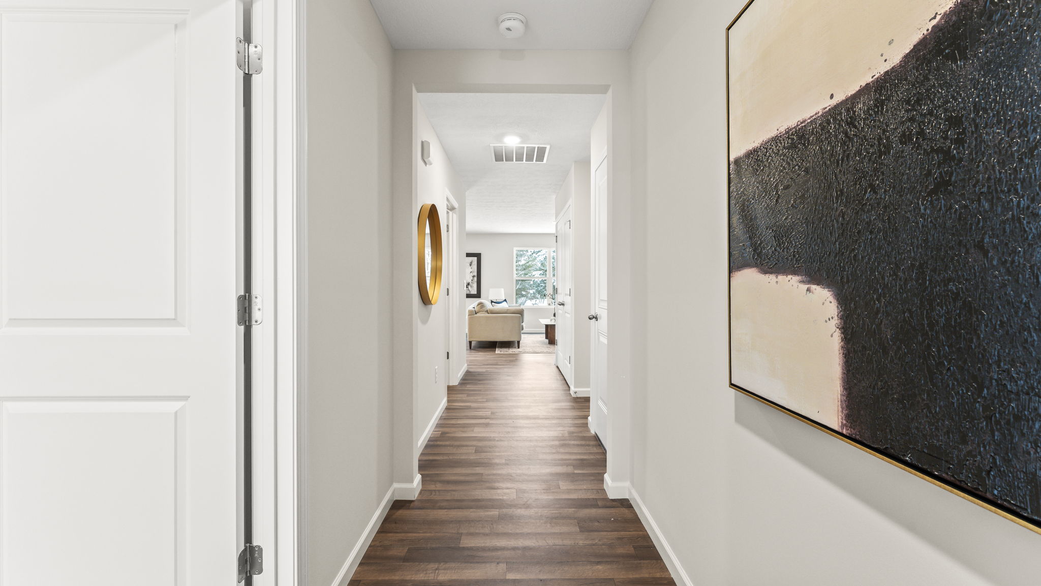 See our foyer, entry hall inside front door, next to flex-office, direct line of sight to kitchen, living and outside areas