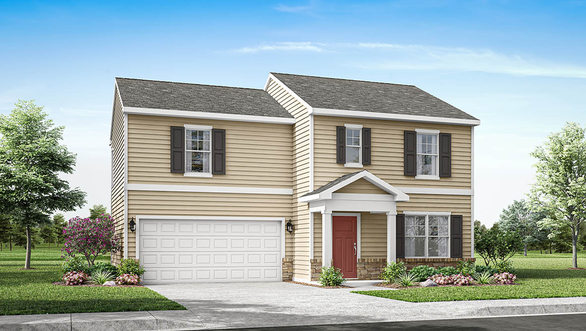 Rendering of a Fairton plan home with A2 elevation