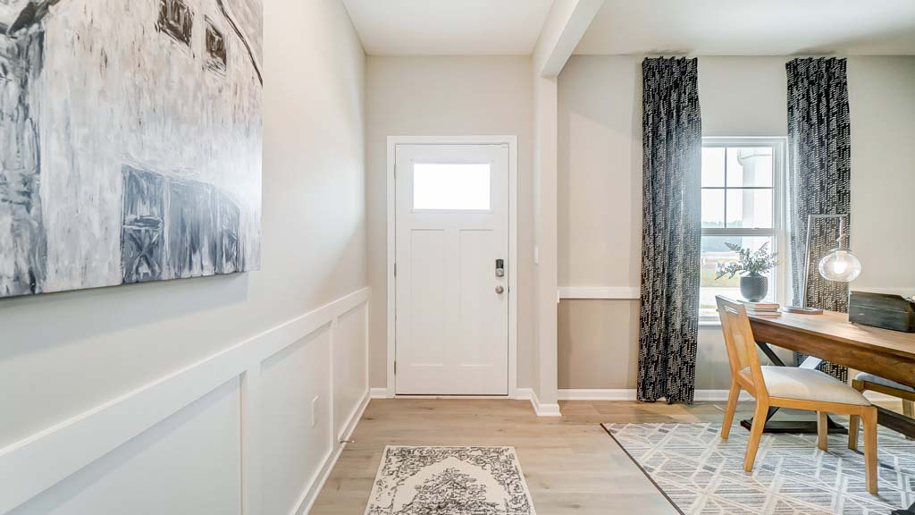 Foyer with modern decorations.