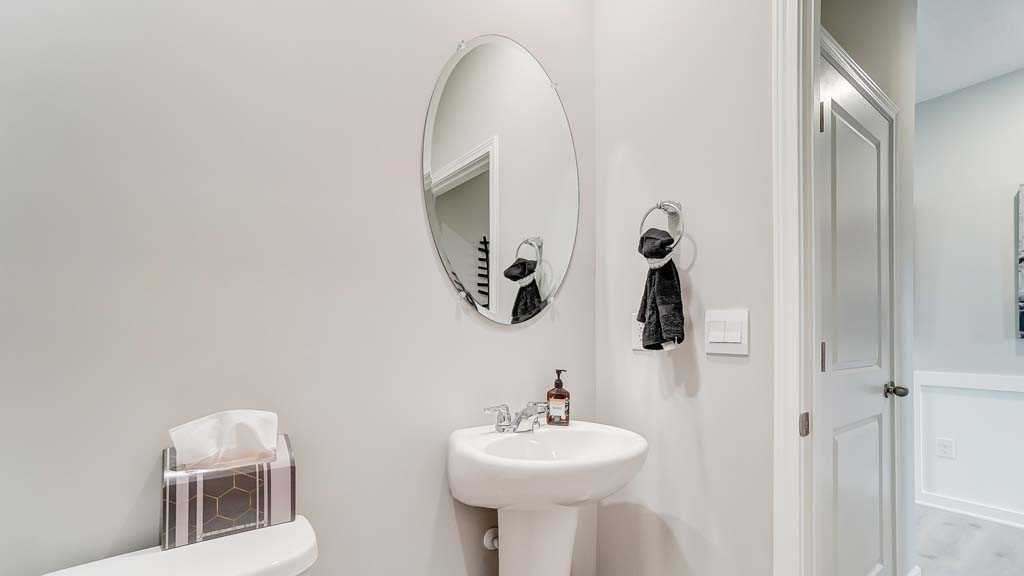 powder room and hallway.