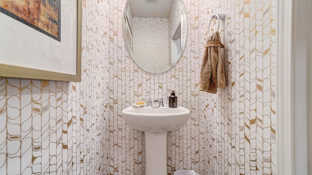 Half bath on lower level.