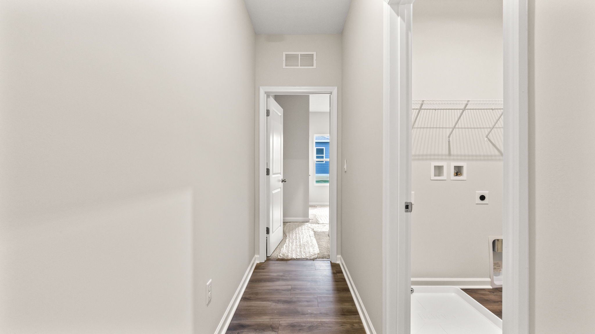 Hallway with laundry room