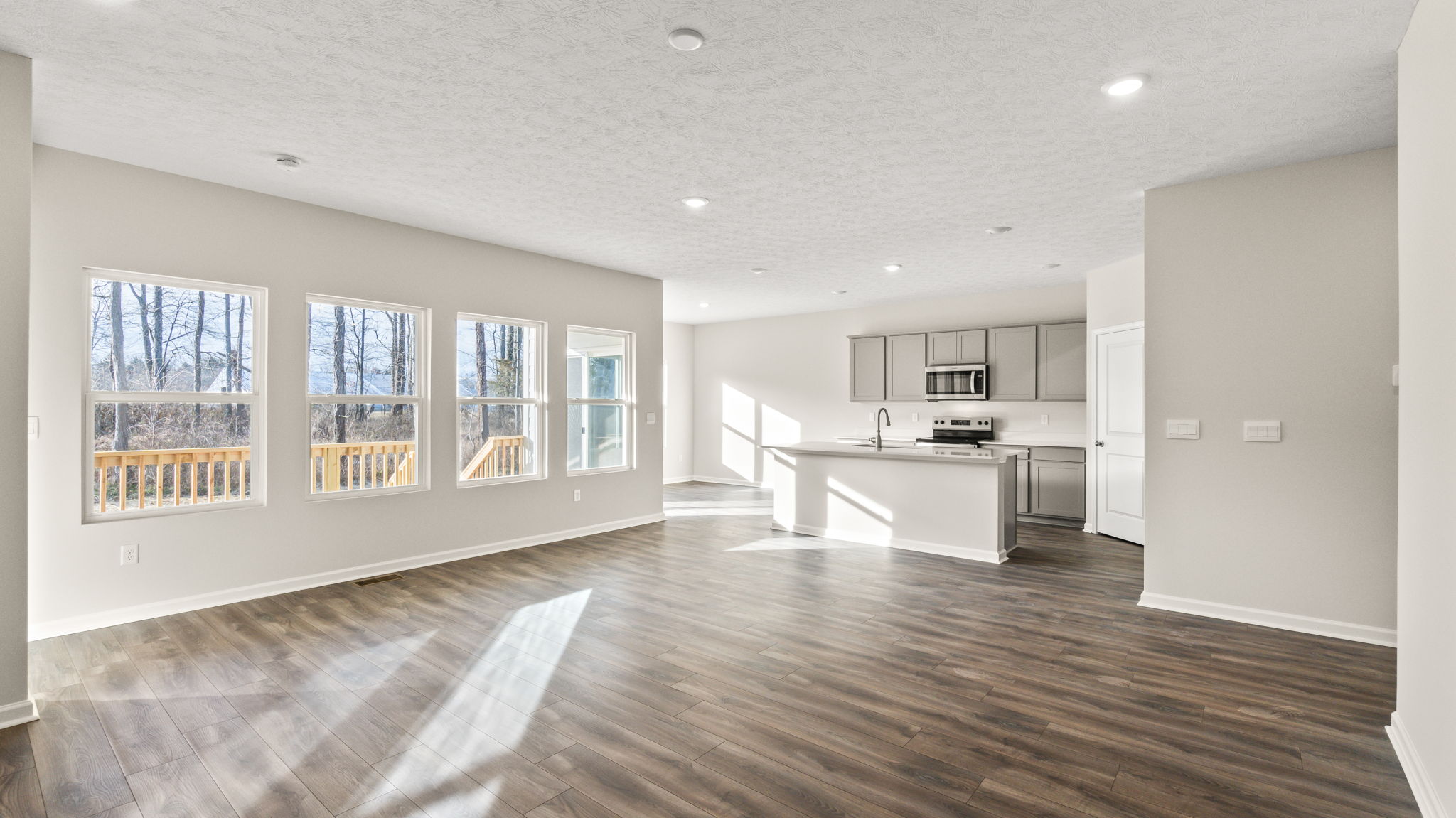 Full great room and kitchen